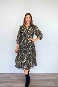 Merric V-Neck floral Elastic Waist Dress