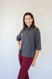 Merric Silver Wire Roll Collar Top