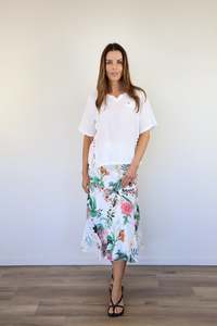 Larosela Elastic Waist Print Skirt