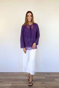 Larosela Lace Trim Chiffon Top