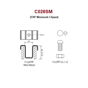 FRP Minimesh Fixing Clip Set