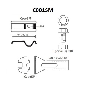 Stainless Steel Grating Fixing Clip Set (Suit PatternA-F)