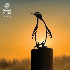 Urban art bird form: Hoiho / Yellow-eyed Penguin