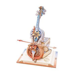 ROKR - Symphony of Gorgeous Dreams Mechanical Cello Music Box 3D Wooden Puzzle AMK63M