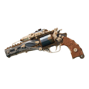 HowCat Steampunk Revolver 3d Wooden Puzzle [PRE-ORDER]