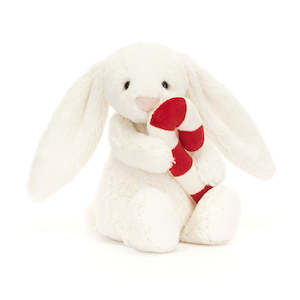 Jellycat Christmas Gifts: Jellycat Bashful Bunny with Candy Cane