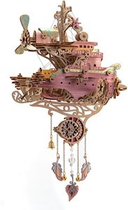 HowCat Dudu Masterpiece Fantasy Spaceship 3d Wooden Puzzle