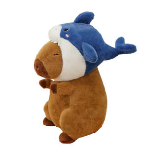 Cuddly Capybara Shark Hat Plush - 35CM