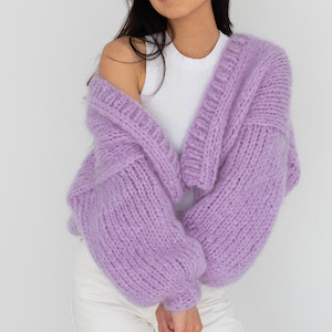 Knitwear: The Cosy Cardigan in Mohair / Lilac
