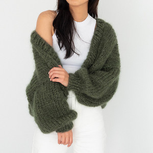 Knitwear: The Cosy Cardigan in Mohair / Fern