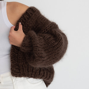 Knitwear: The Cosy Cardigan in Mohair / Bark