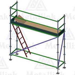 Aluminium Scaffold 3m w/ Hatch & Ladder - Metallink