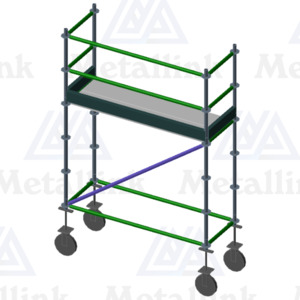 Diy: 2m Mobile Ringlock Scaffold, 1-Level - Metallink