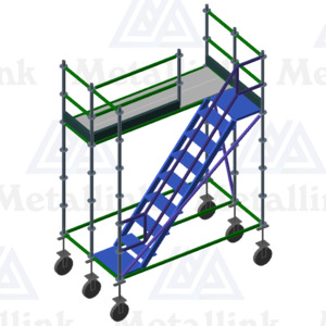Diy: Mobile Platform with Staircase: 2.5m Ringlock Scaffold on Wheels - Metallink
