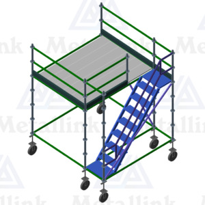 Diy: Mobile Platform with Staircase: 2.5m x 2.5m Ringlock Scaffold on Wheels - Metallink