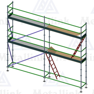 Diy: 6m Ringlock Scaffold, 2-Level w/ Hatches & Ladders - Metallink