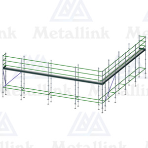 Roof Edge Protection: 21m Ringlock Scaffold, 1-Level - Metallink