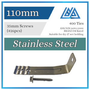 Products: Brick Ties Stainless Steel 110mm (Timber Screws) - Metallink