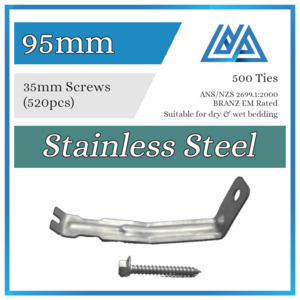 Brick Ties Stainless Steel 95mm (Timber Screws) - Metallink