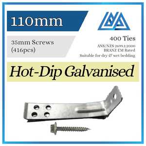 Brick Ties Hot-Dip Galvanised 110mm (Timber Screws) - Metallink