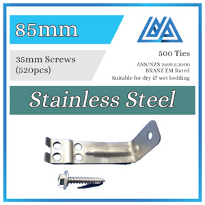 Products: Brick Ties Stainless Steel 85mm (Timber Screws) - Metallink