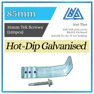 Products: Brick Ties Hot-Dip Galvanised 85mm (Tek Screws) - Metallink