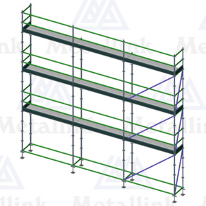 7.5m Ringlock Scaffold, 3-Level - Metallink