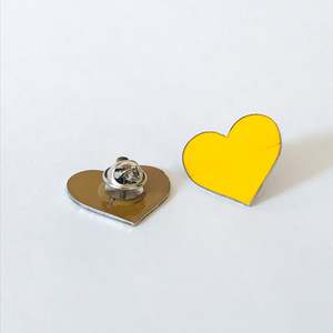 Yellow: Kowhai Yellow Heart Lapel Pin Broach