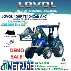 Frontpage: **SOLD**EX-DEMO LOVOL 40HP TE404CAB A/C Compact Tractor**SOLD**