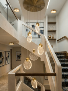 Pendant Light: CL127 Modern Cascading Bubble Golden Chandelier
