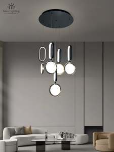Pendant Light: CL134 Modern Black & Gold Multi-Geometry Pendant