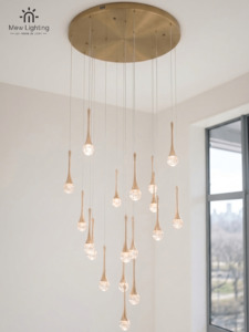 Chandelier: CL125 Golden Serenity Teardrop design Chandelier
