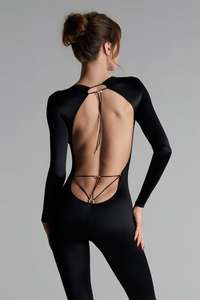 French Kiss Long Sleeve Open Back Catsuit