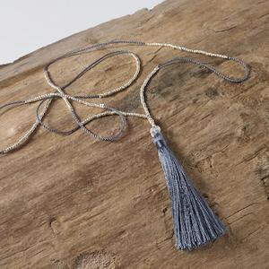 Necklace: Classic Tassel Necklace (Earth Grey)