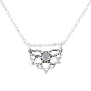 Sterling Silver Jewellery: On Point Necklace - Rainbow Moonstone