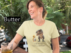 19 Chickens: Modern Dinosaurs. Ladies Tee Shirt MK Michal King