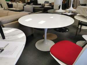 Dining Hall: MDF Round Tulip Dining Table - White - 150cm Diameter