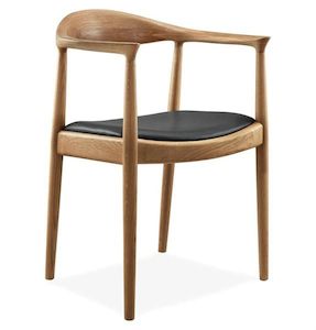 Dining Chairs: Replica Kennedy (Round) Chair with Top Grain Leather, 3 color available now