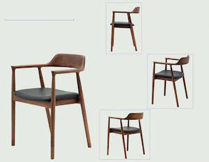 Dining Chairs: Replica Zig zag Armchair with Top Grain Leather