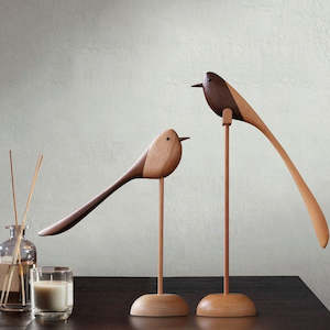 Ornaments: A pair of Great Design Wooden birds ornament