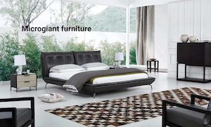 Modern Design Italian Leather Bed Frame #2203, 2 colours in stock, 20% off