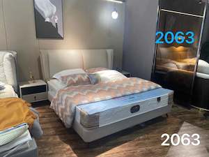 Bed Frames Bases: Italian Design Geniune Leather Bed Frame #2063, 3 sizes, 20% off now