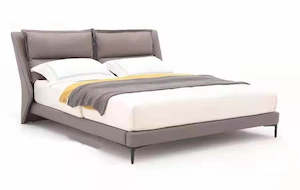Italian Design Genuine Leather Bed Frame #2275 (goose feather headboard)3 size, 20% off