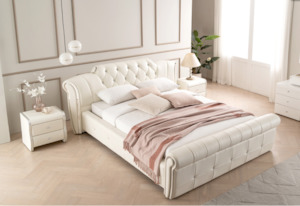 #B002 luxury leather Bed frame 3 sizes