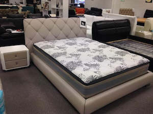 Mattress: NZ Made queen size Pocket spring Mattress with pillow top, 5 years warranty