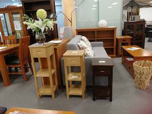 Side Tables: Solid Oak night table or flower stand, 2 color, High Quality