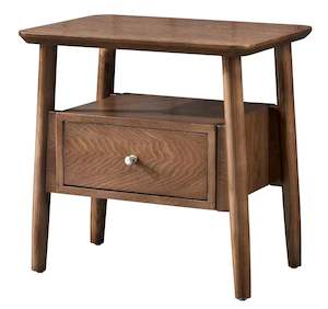 Bedside Tables: #17226 solid ash wood bed side table, 2 color available