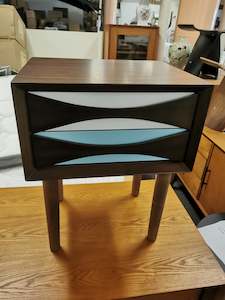 Bedside Tables: Veneer wooden frame Bed Side table #025