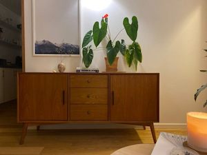 Dining Cabinets Buffets: Mid-century Dining Cabinet( Buffet) 2+ 3 drawers, walnut color in stock
