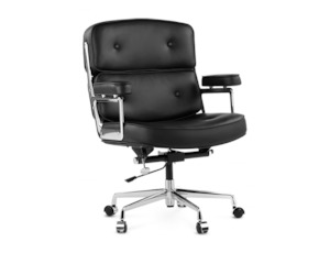 RP Genuine Leather Eames #104 Office Chair, Black color in stock